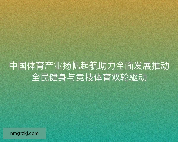 中国体育产业扬帆起航助力全面发展推动全民健身与竞技体育双轮驱动