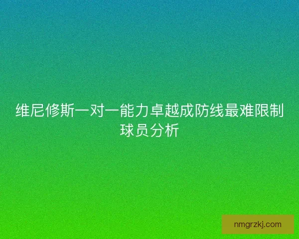 维尼修斯一对一能力卓越成防线最难限制球员分析