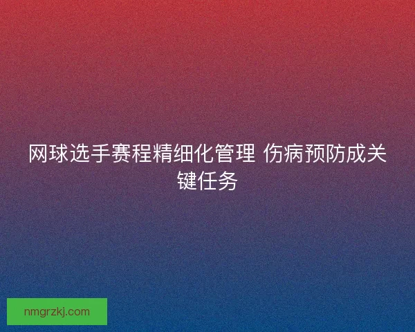 网球选手赛程精细化管理 伤病预防成关键任务